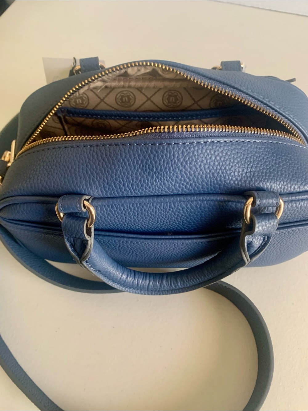 Nanette Lepore Blue Leather Satchel with Matching Pouch - Picture 5 of 13